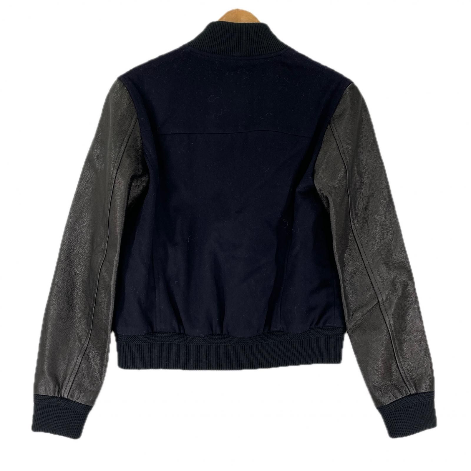 CINQUANTA チンクアンタ レザー切替 スタジャンジャケット size36 ネイビー×ブラック