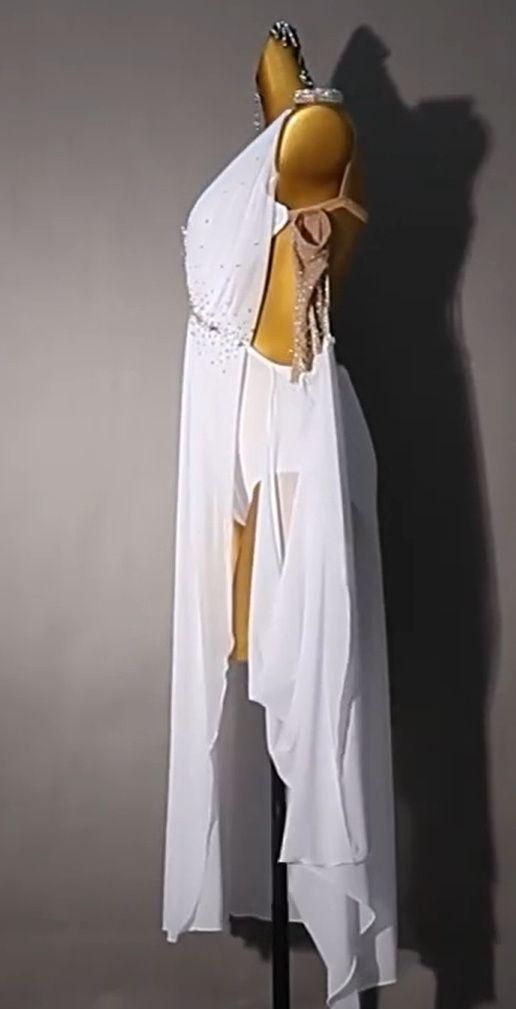 Y5684☆美品☆クリエイトサン M 紫 スタンダードドレス社交ダンス 社交