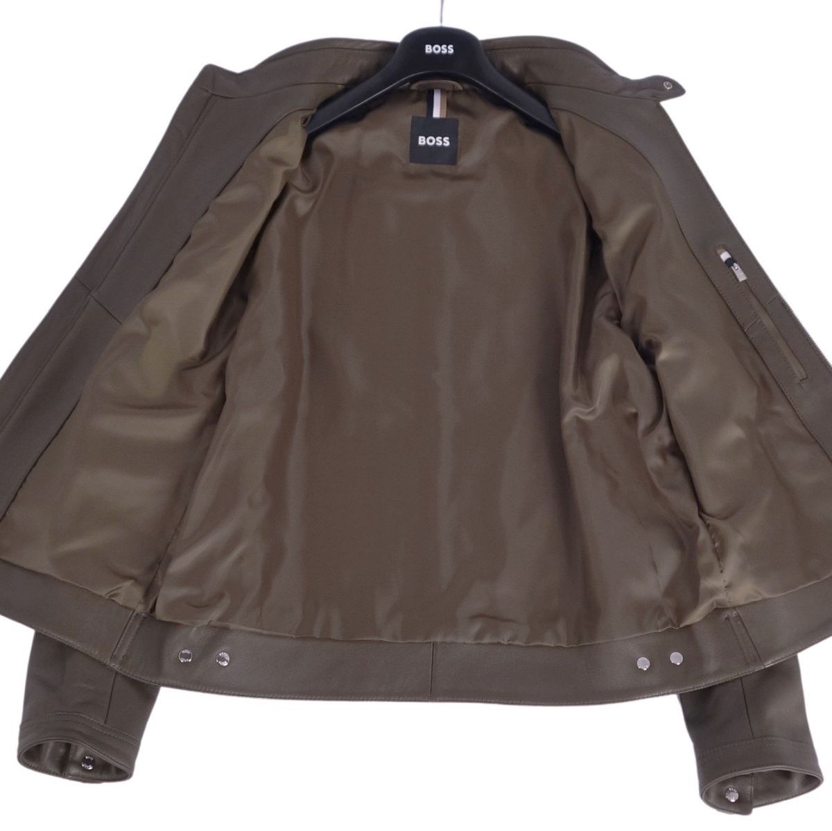 極美品 ヒューゴボス HUGO BOSS ジャケット レザージャケット シングル 