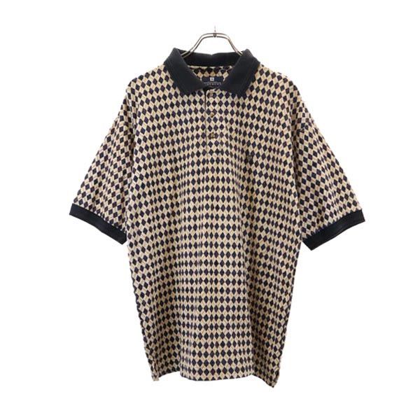 ジバンシィ 総柄 半袖 ポロシャツ L ベージュ系 GIVENCHY ロゴ刺繍 