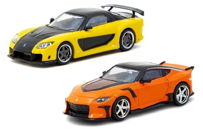 Tarmac Works 1/64 Mazda RX-7 VeilSide Fortune7 Yellow/Black Nissan