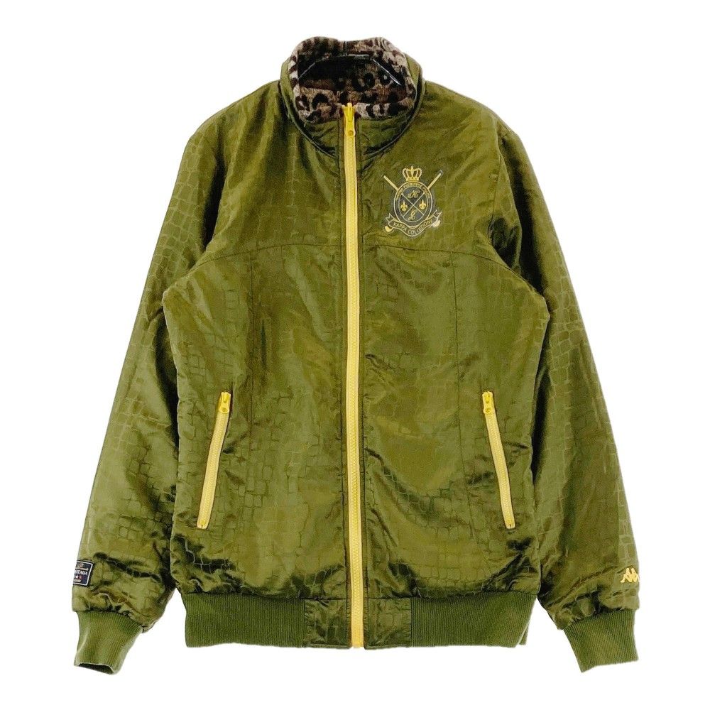 サイズ：M KAPPA GOLF カッパゴルフ  リバーシブル ニット ジップジャケット ヒョウ柄 レオパード カーキ系 [240101338066] ゴルフウェア レディース ストスト