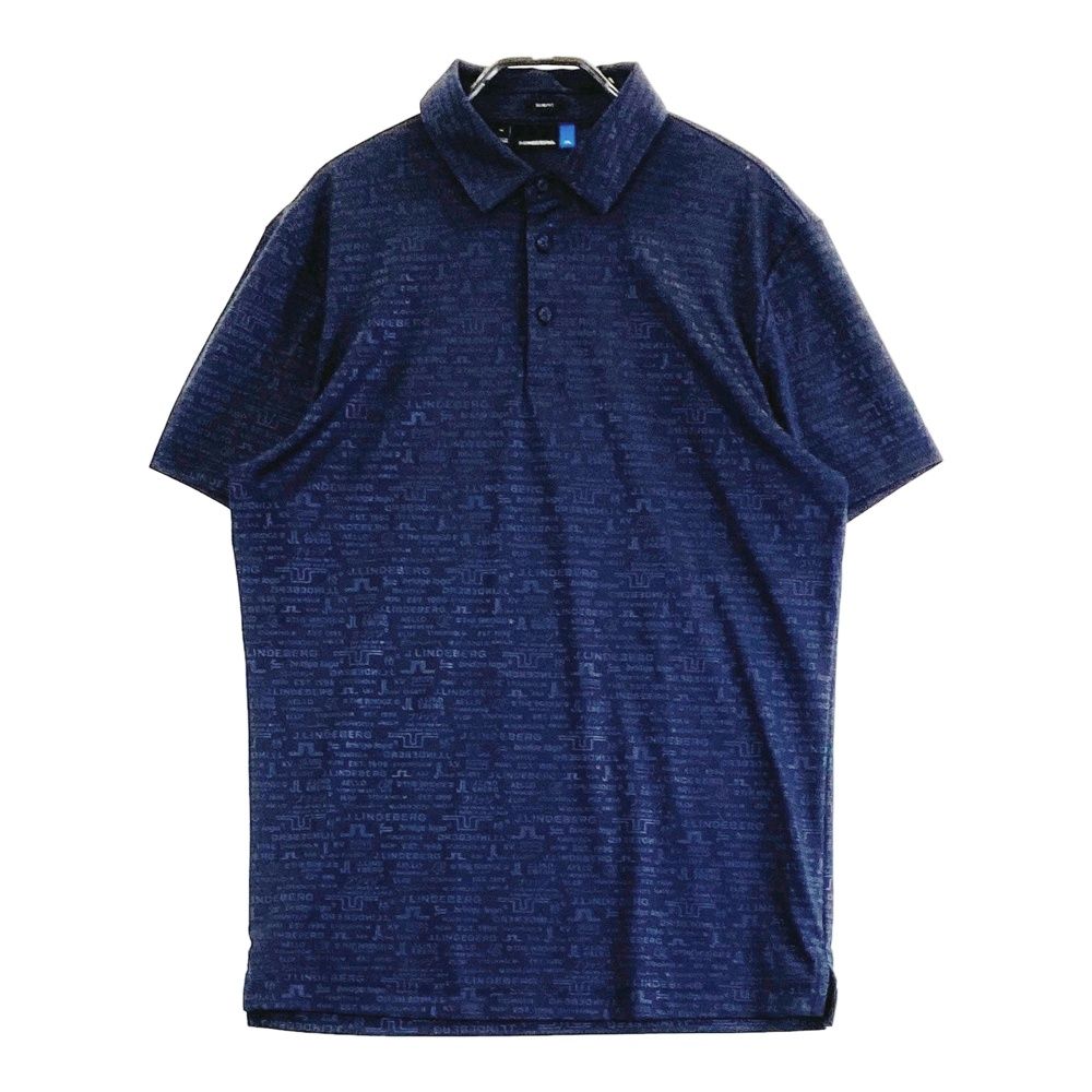 サイズ：M J.LINDEBERG ジェイリンドバーグ 半袖ポロシャツ 総柄