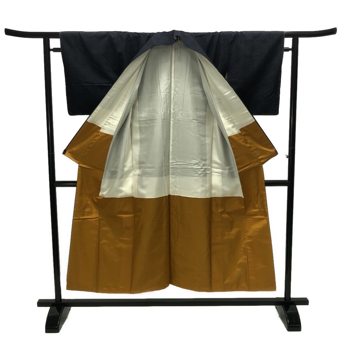 結城紬/美品/藍/亀甲/仕立上がり/適応身長140～146㎝/9620 - メルカリ 