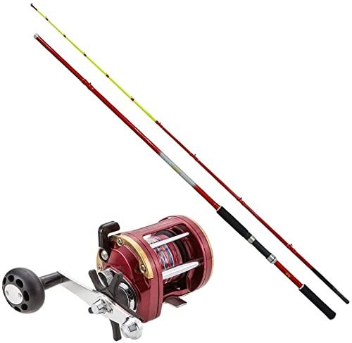 商品 船タコ 堤防タコ釣り入門 ロッド＆リールセット タコロッド タコVX２150cm ＆ タコ両軸リール PEライン8号 50ｍ巻 付き 赤