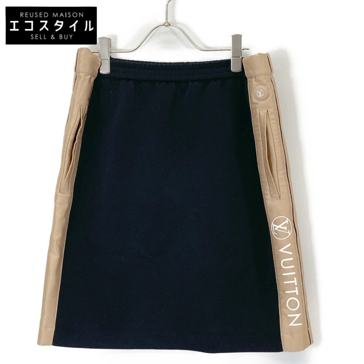 LOUIS VUITTON ルイヴィトン RW212W NHY FLSK28 ﾌﾞﾗｯｸ ｻｲﾄﾞﾛｺﾞ ｼﾞｬｰｼﾞｰ ｽｶｰﾄ 38