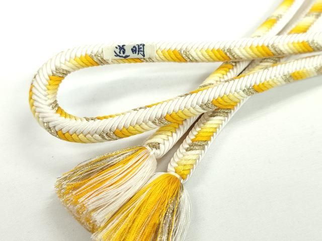 平和屋本店■極上 有職組紐道明 帯締め 奈良組 丸胡蝶 黄 金糸 宮内庁御用 国立博物館御用 東京芸術大学御用 逸品 CXAA0569s5