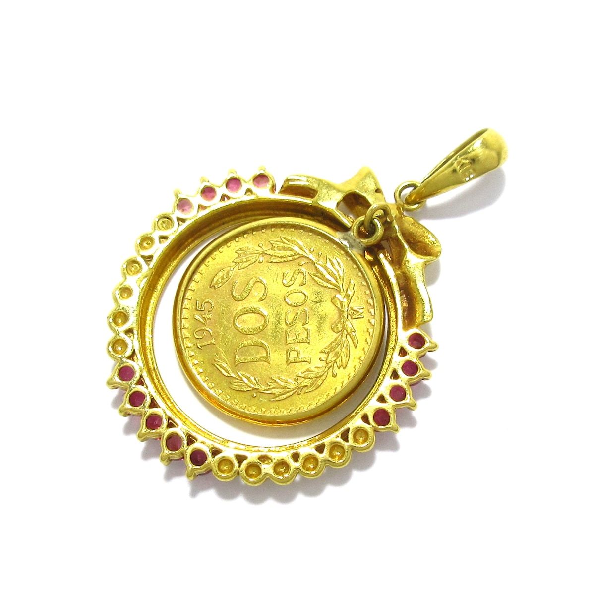 K21.6DOS PESOS K18コインリング K21.6⁄K18 ダイヤモンド