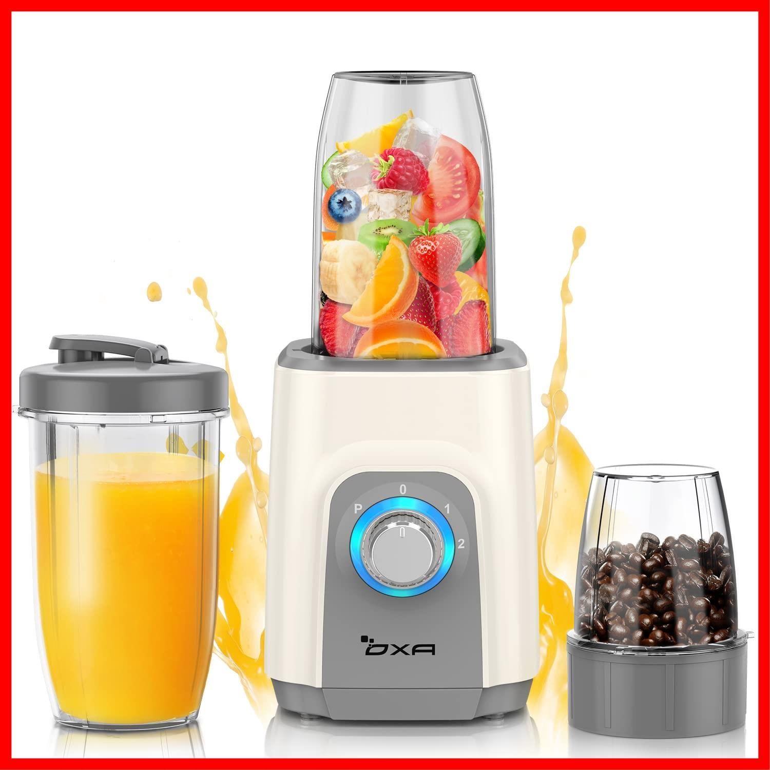 三つボトル 500ml*2+300ml コーヒーミル 一台多役 ６枚刃 450Wハイパワー 高速回転 スムージー 氷も簡単に砕ける 果物/野菜/離乳食/ミルクセーキ 水洗い可能 ミキサー お手入れ/操作簡単 過熱保護