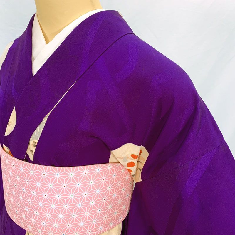 410aa1◇Kimono アンティーク着物 丸文に花 梅 松 大正ロマン 昭和レトロ 和洋MIXコーデ ジュニアにも◇状態良好