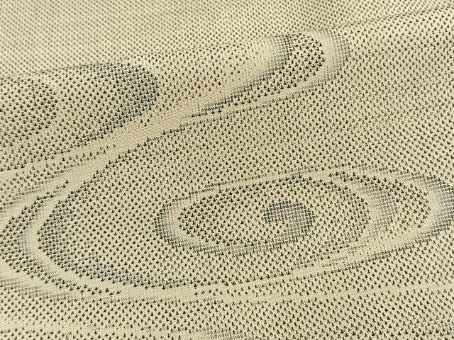 平和屋着物▽本場大島紬 単衣 白大島 9マルキ 流水文 正絹 逸品