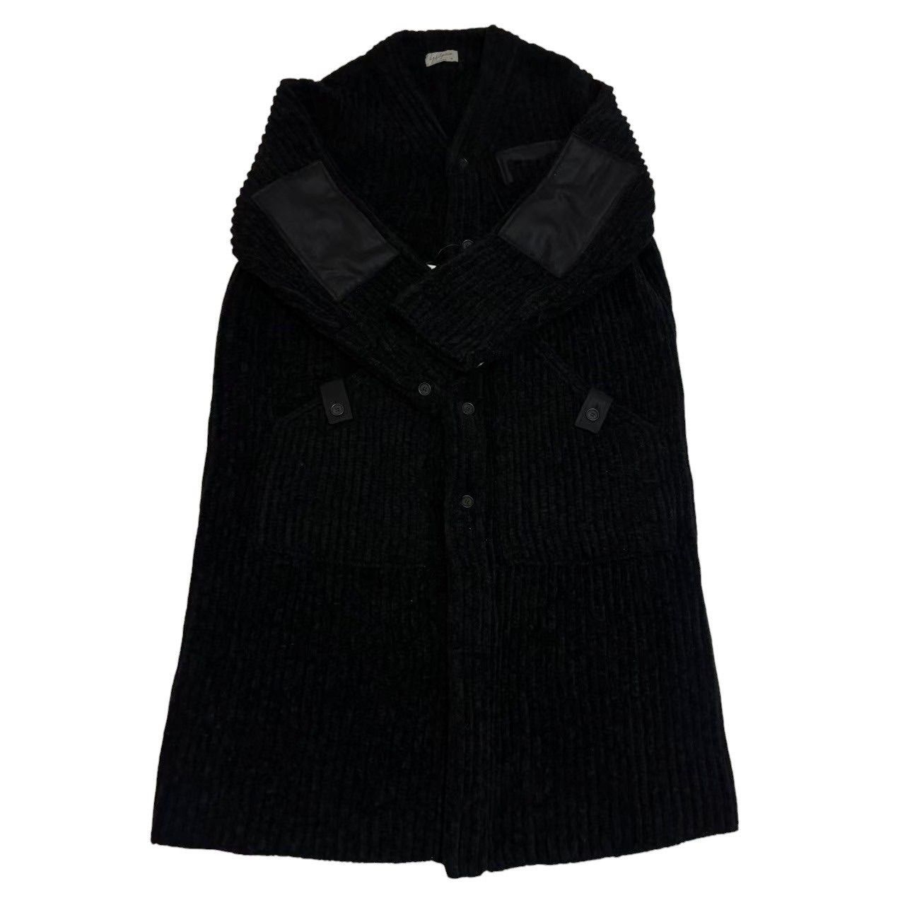 【未使用】Yohji Yamamoto ノーカラー ボタンレス ロングコート 未使用】Yohji Yamamoto ノーカラー ボタンレス ロングコート