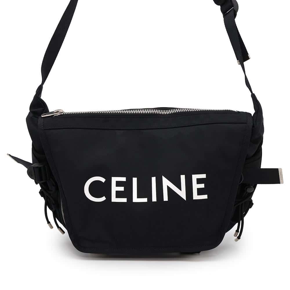 CELINE トレッキング メッセンジャー バッグ ブラック ナイロン