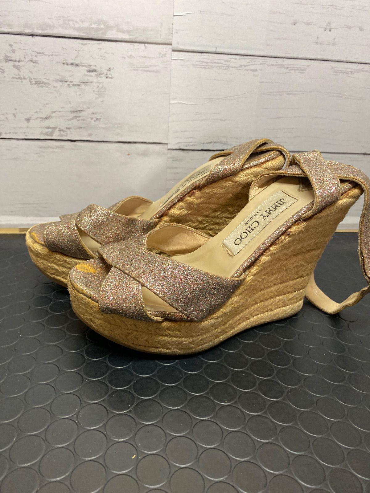 C4-33】◇JIMMY CHOO 34サイズ サンダル ベージュ - メルカリ