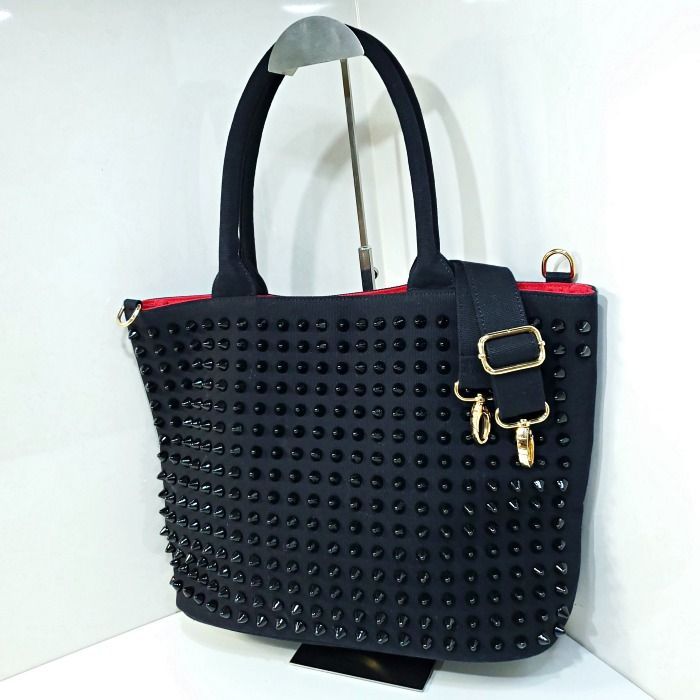 美品】 ECHIDNA エキドナ スタッズ トートバッグ ブラック 