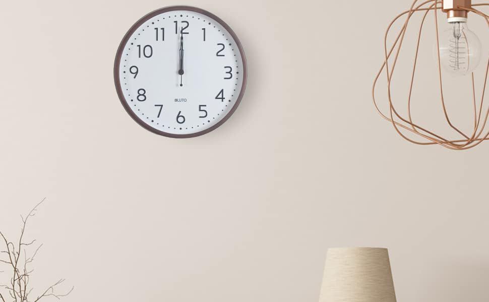 電波掛け時計 BLUTO ハンドメイド 掛け時計 おしゃれ 掛時計（ブラウン