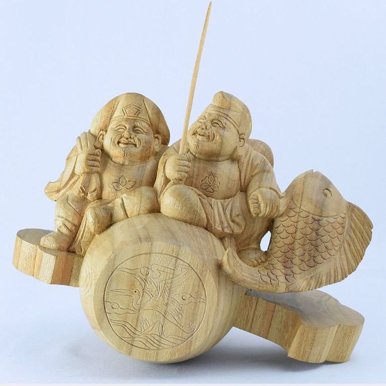 木彫り　大黒様　一刀彫　手彫り　細密　欅　置物　時代物　総重量4.8㎏　送料無料 木彫り 大黒様 一刀彫 手彫り 細密 欅 置物 時代物 総重量4.8㎏ 送料