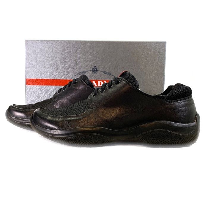PRADA シューズ 送料無料》 PRADA Diapason brushed leather lace-up shoes