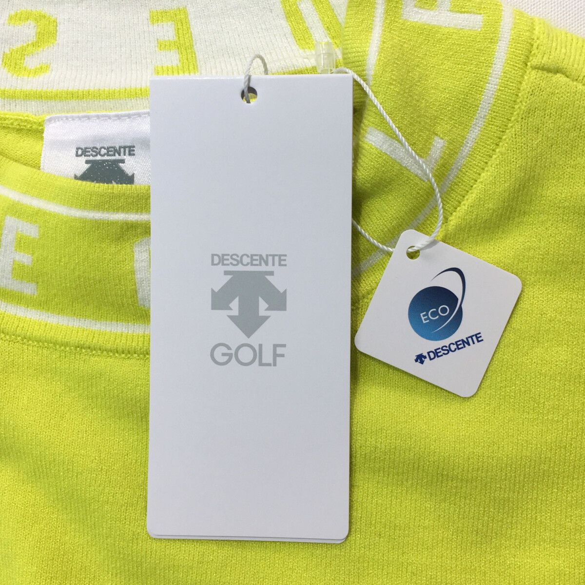 coco 未使用品 デサントゴルフ DESCENTE GOLF レディース セーター L 黄 ライムイエロー 長袖モックネック ニット 未使用品 レディース デサントゴルフ DESCENTE GOLF セーター L