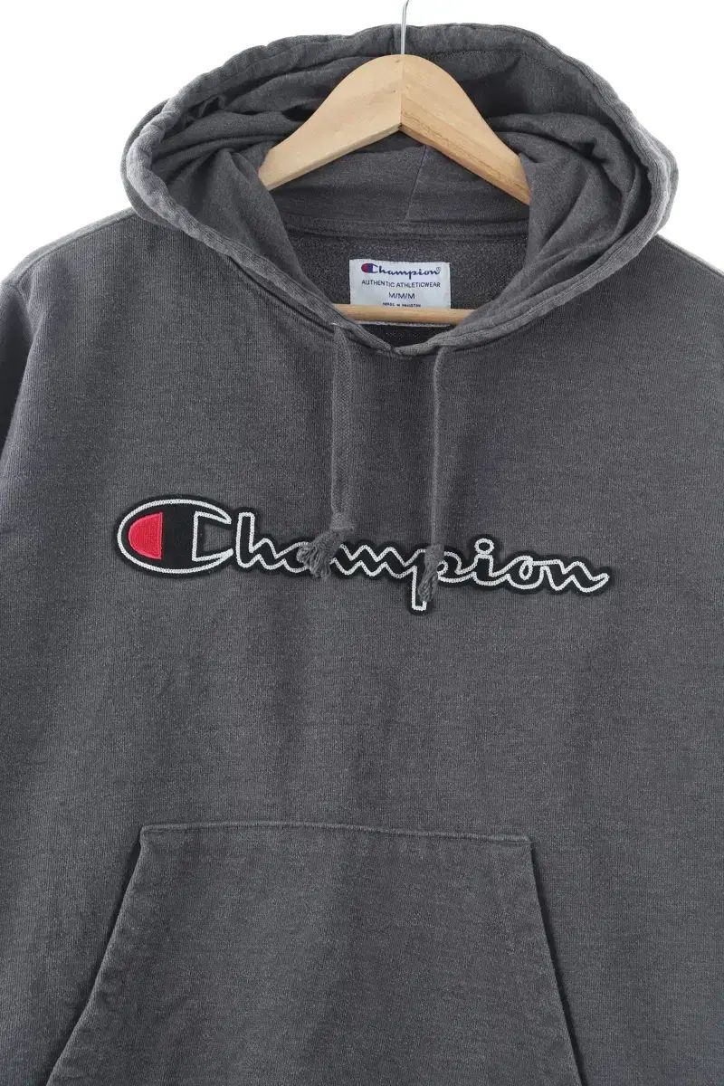 （ M ） Champion(チャンピオン) フード付きTシャツ グレー 裏起毛 オールドスクール- 103B6