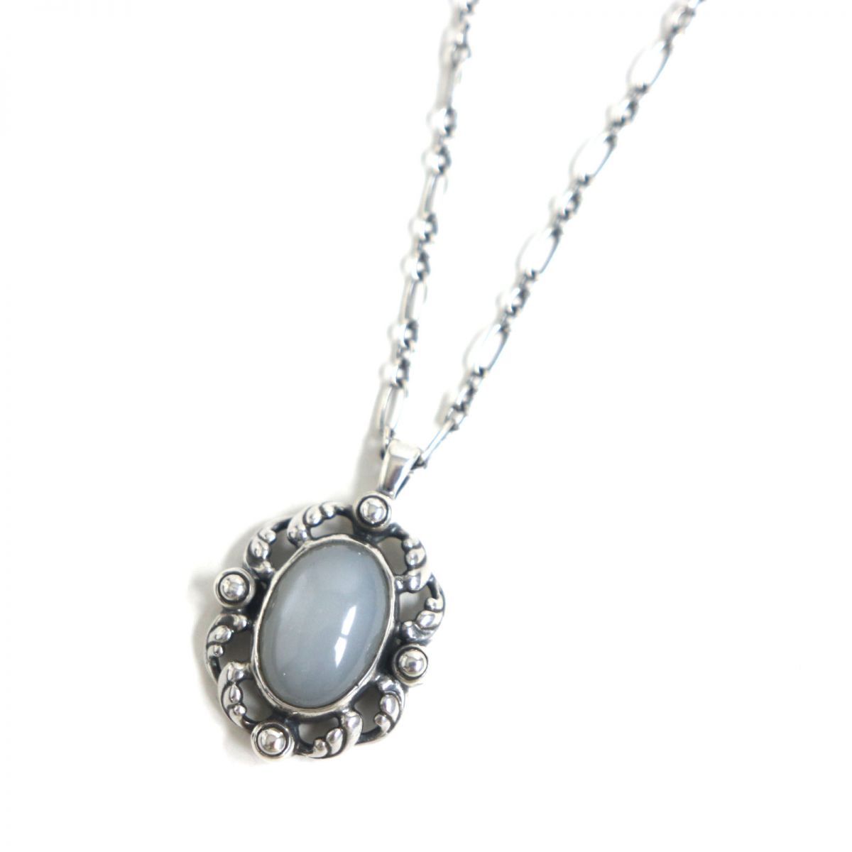 美品▽Georg Jensen ジョージジェンセン 2018 ブルーカルセドニー 