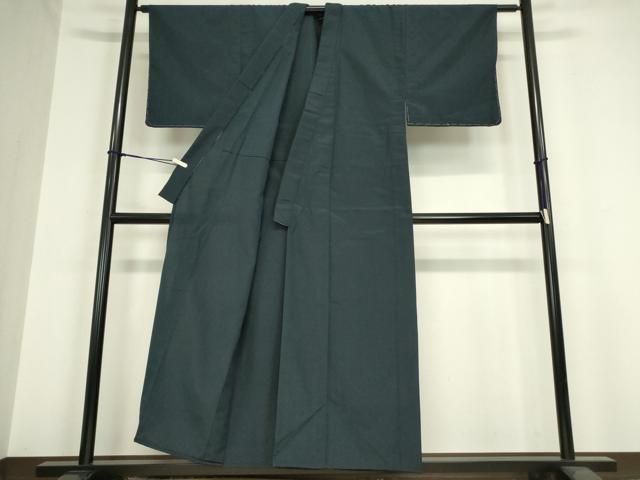  平和屋着物 男性 お召 単衣 アンサンブル 紺色 正絹 az 着物セット 着物 浴衣