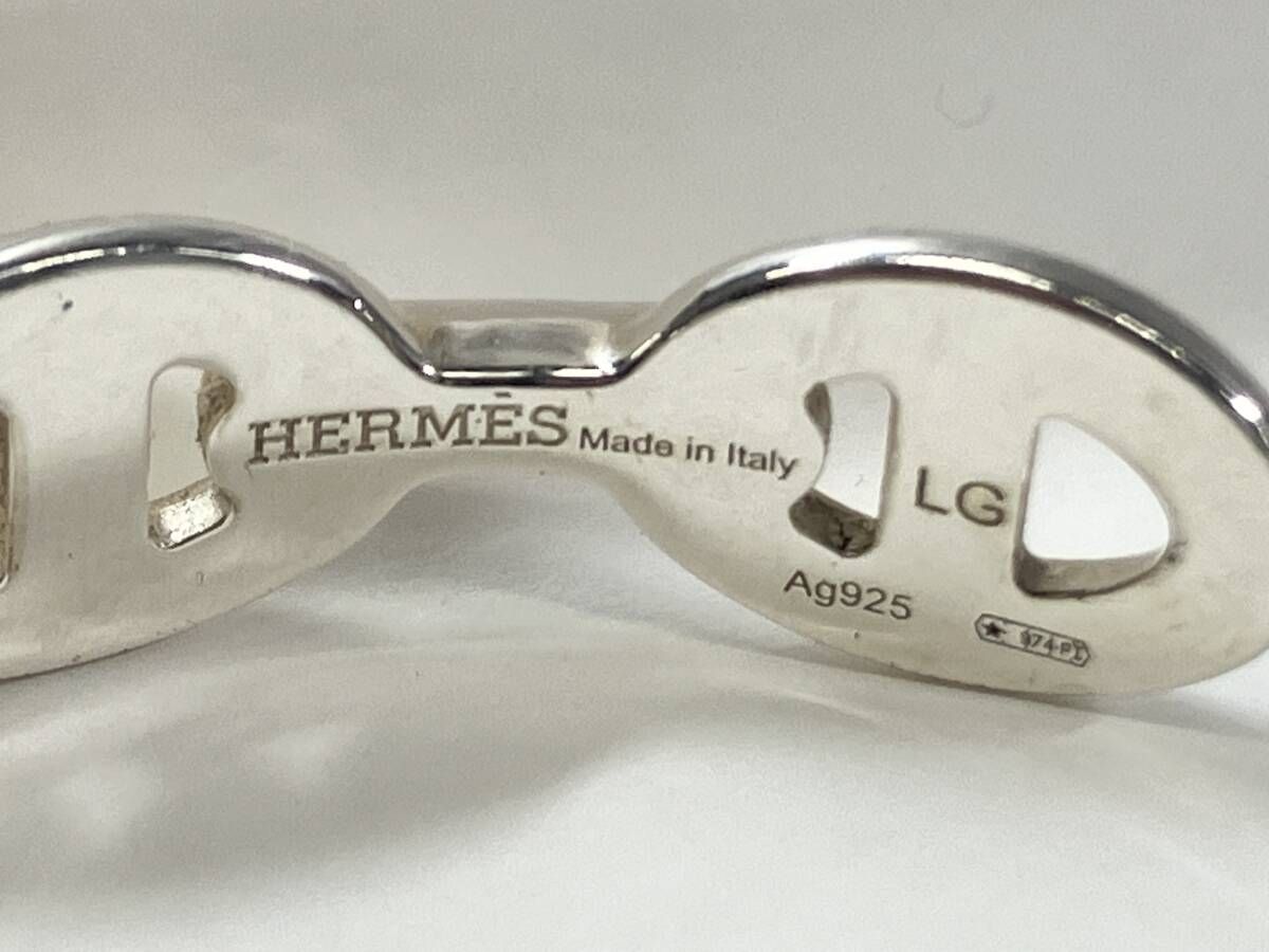 HERMES エルメス シルバー シェーヌダンクル バングル - メルカリ