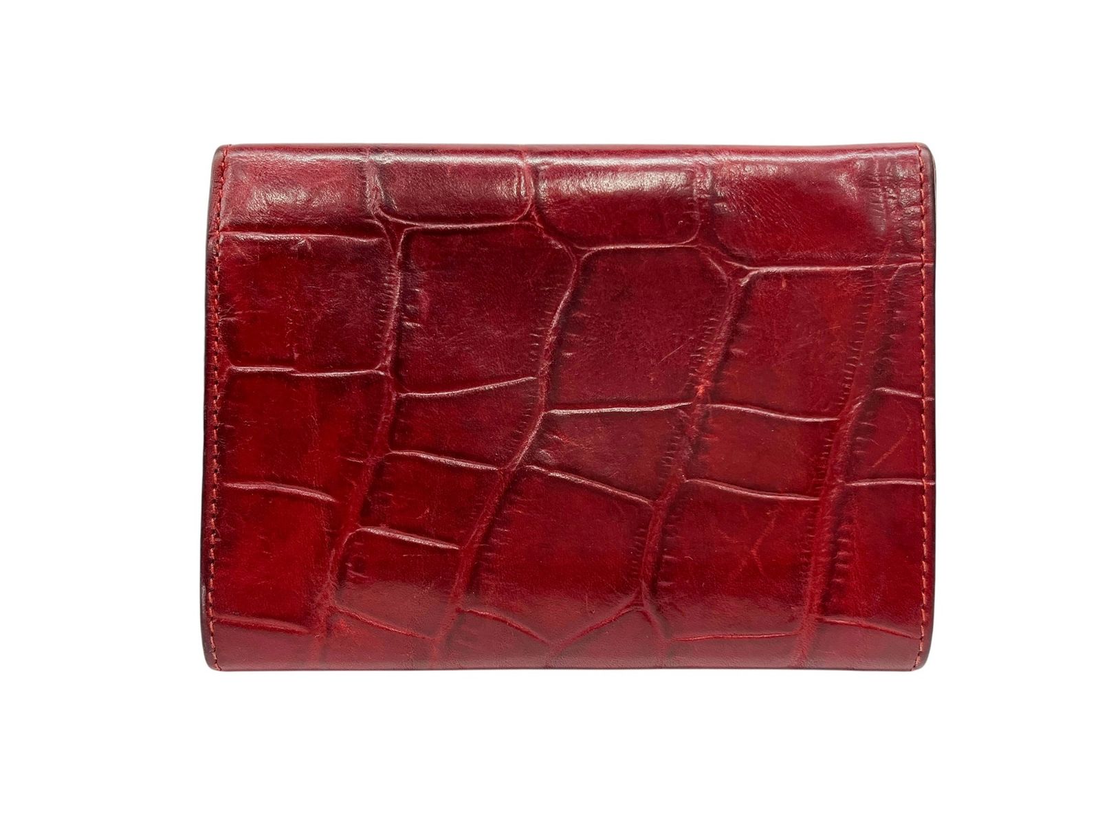 IL BISONTE クロコエンボスドレザー二つ折り財布 IL BISONTE