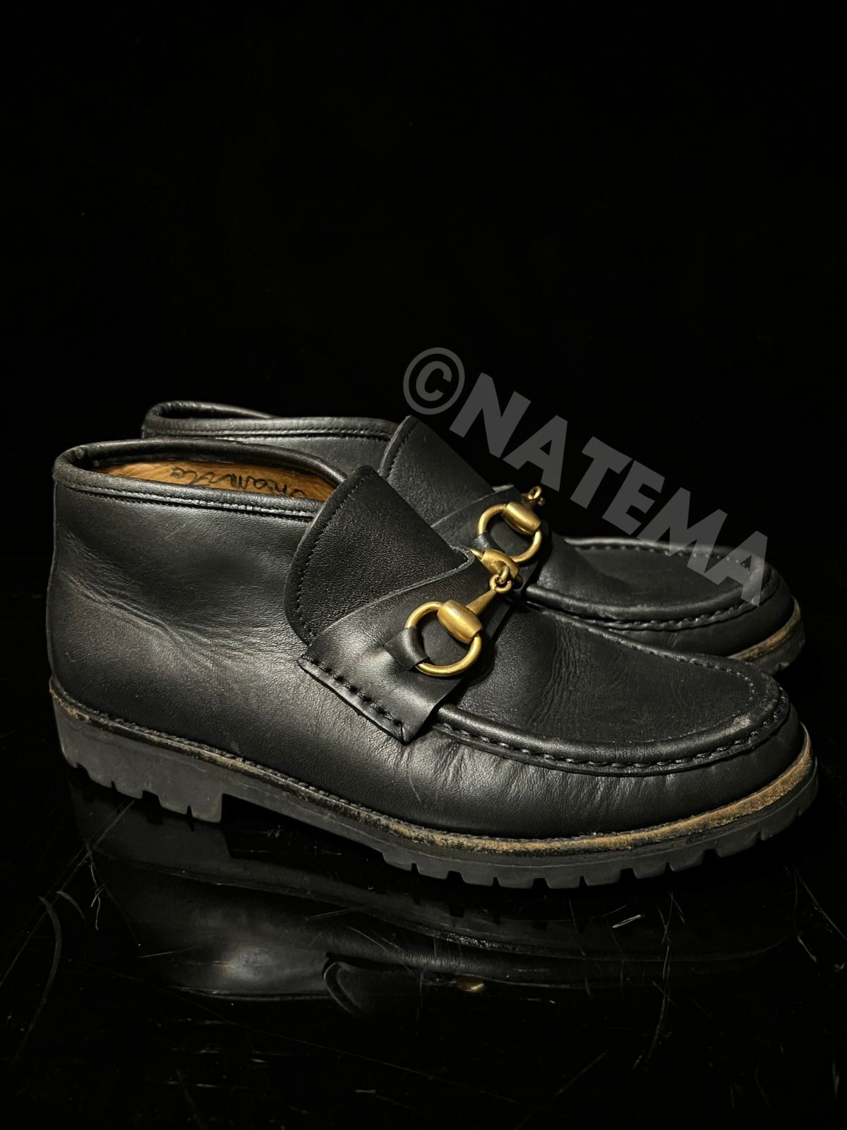 Gucci レザー ハイカット ビットローファー ホースビット チャッカ