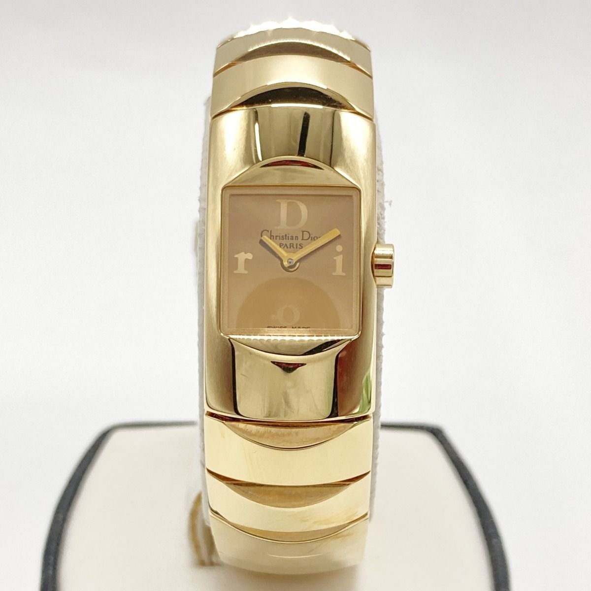 ディオール 時計 レディース コンビ オクタゴン グレー文字盤 CDロゴ