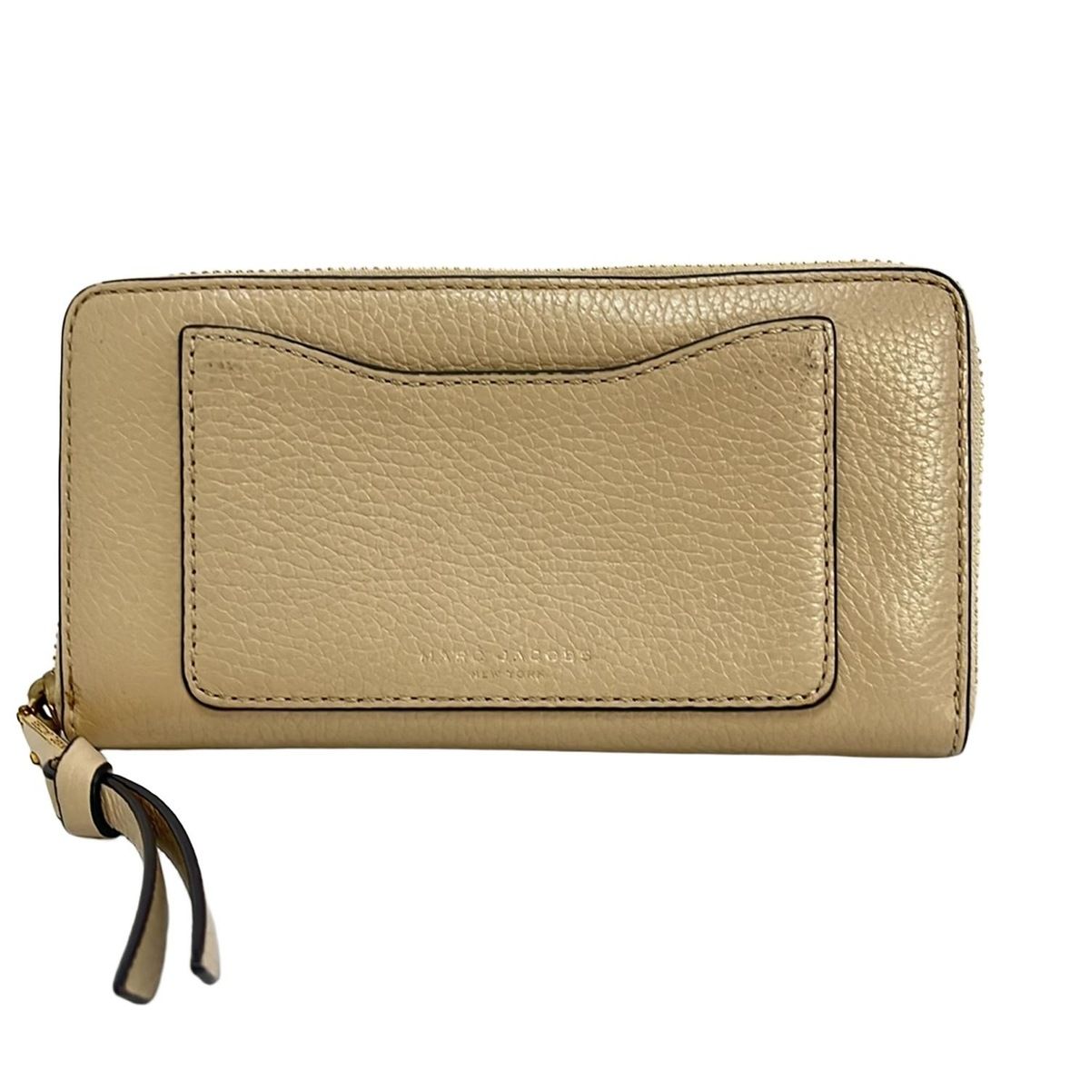 MARC JACOBS マークジェイコブス 長財布 リクルート スタンダード コンティネンタル M0008168 ベージュ ラウンドファスナー レザー