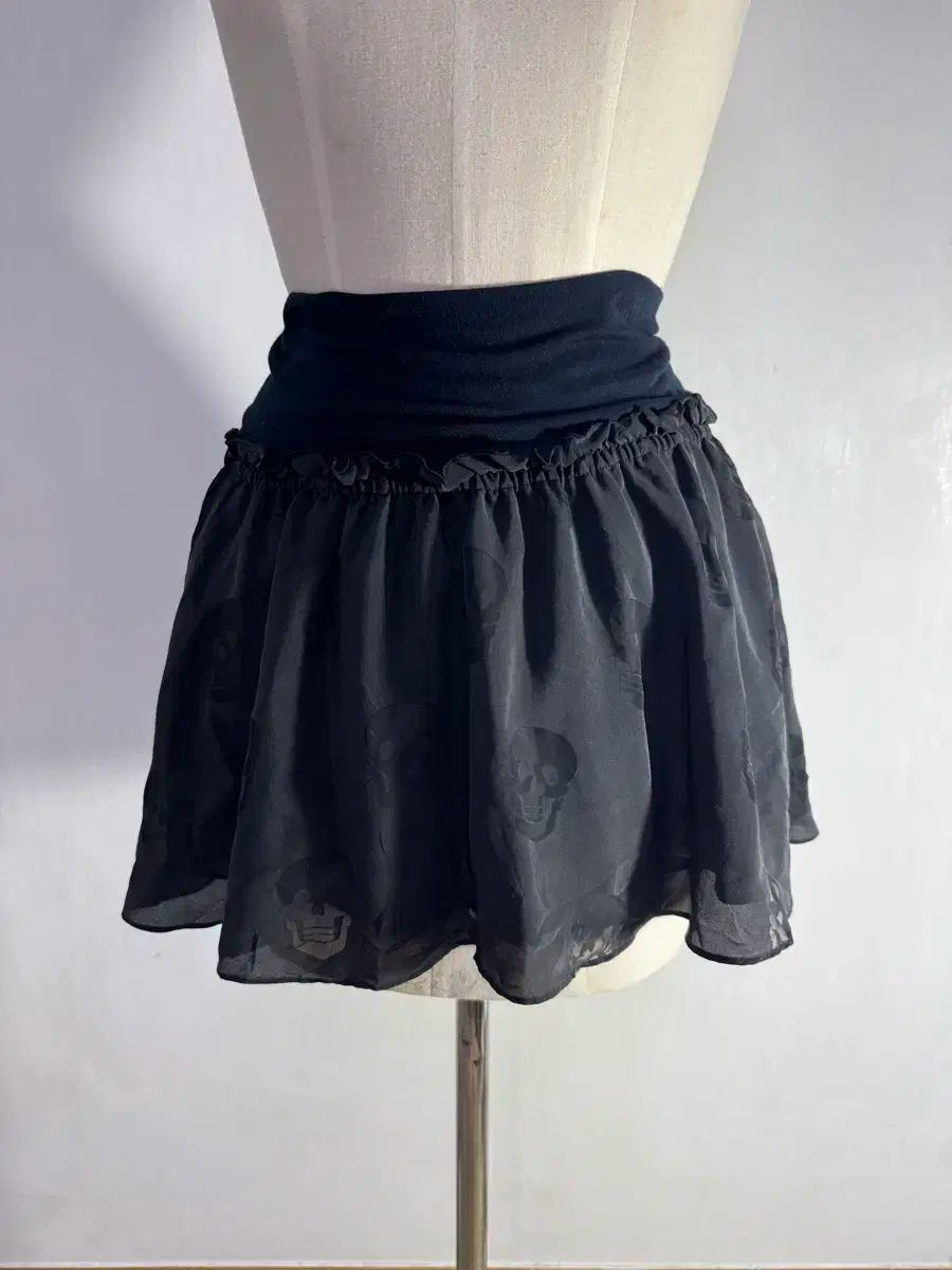 HYSTERIC GLAMOUR ヒステリックグラマー フリル ディテール スカル パータン ミニ スカート フ