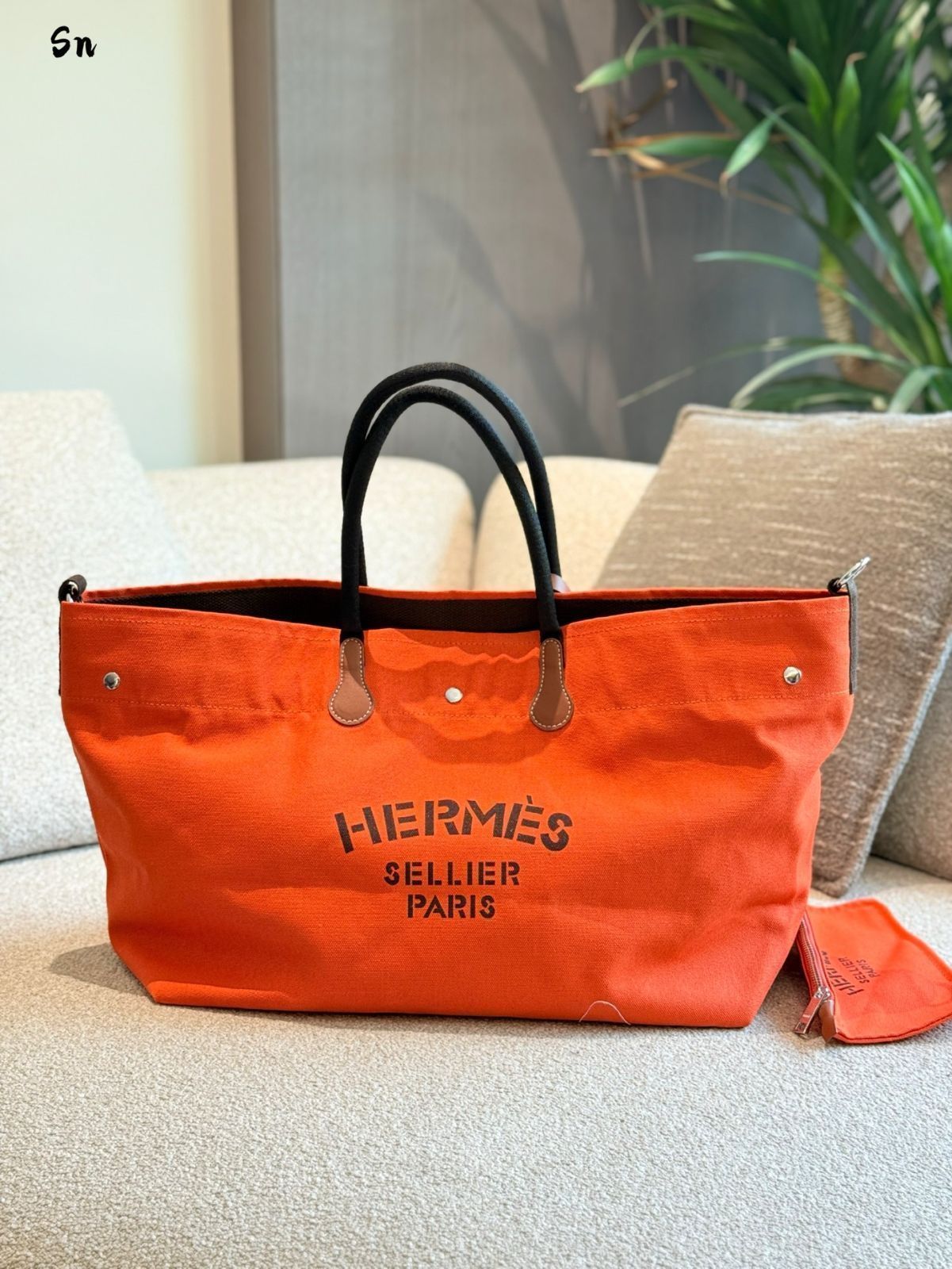 今日 Herm s キャンバス ショッピングバッグ 45cm 在庫 価格です