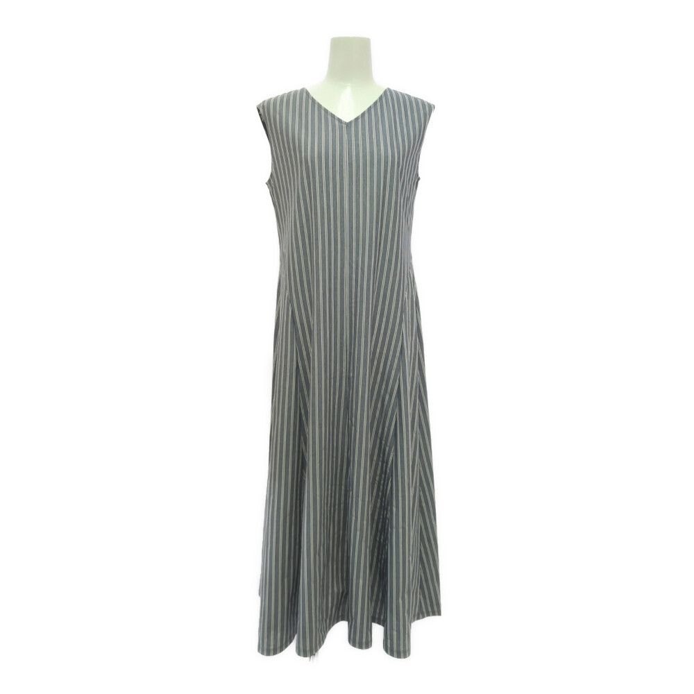 INED イネド ストライプ フ カット ノースリーブ ワンピース|71-52192002|9|ネイビー|ロングワンピース|デート 春夏 ♀ A レディース 583580