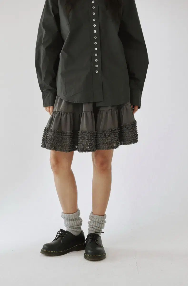 プリーズ プロジェクト メッシュ スカート グレー