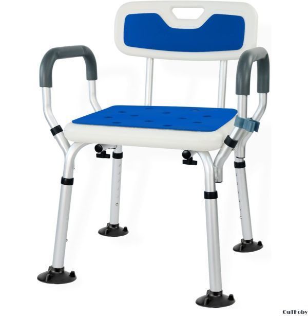 ホワイト 耐荷重約136kg シャワーチェア 介護 椅子 お風呂 バスチェア 入