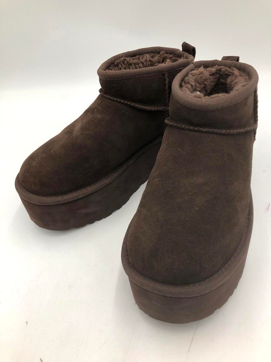 UGG Australia アグ オーストラリア 1135092 クラシック ウルトラ ミニ プラットフォーム ムートン ブーツ sizeUS 6|23cm|茶 ◆ ◎