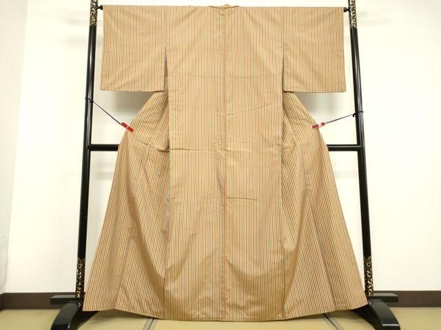 平和屋着物○上質な紬 間道 正絹 逸品 未使用 DAAV8611tw