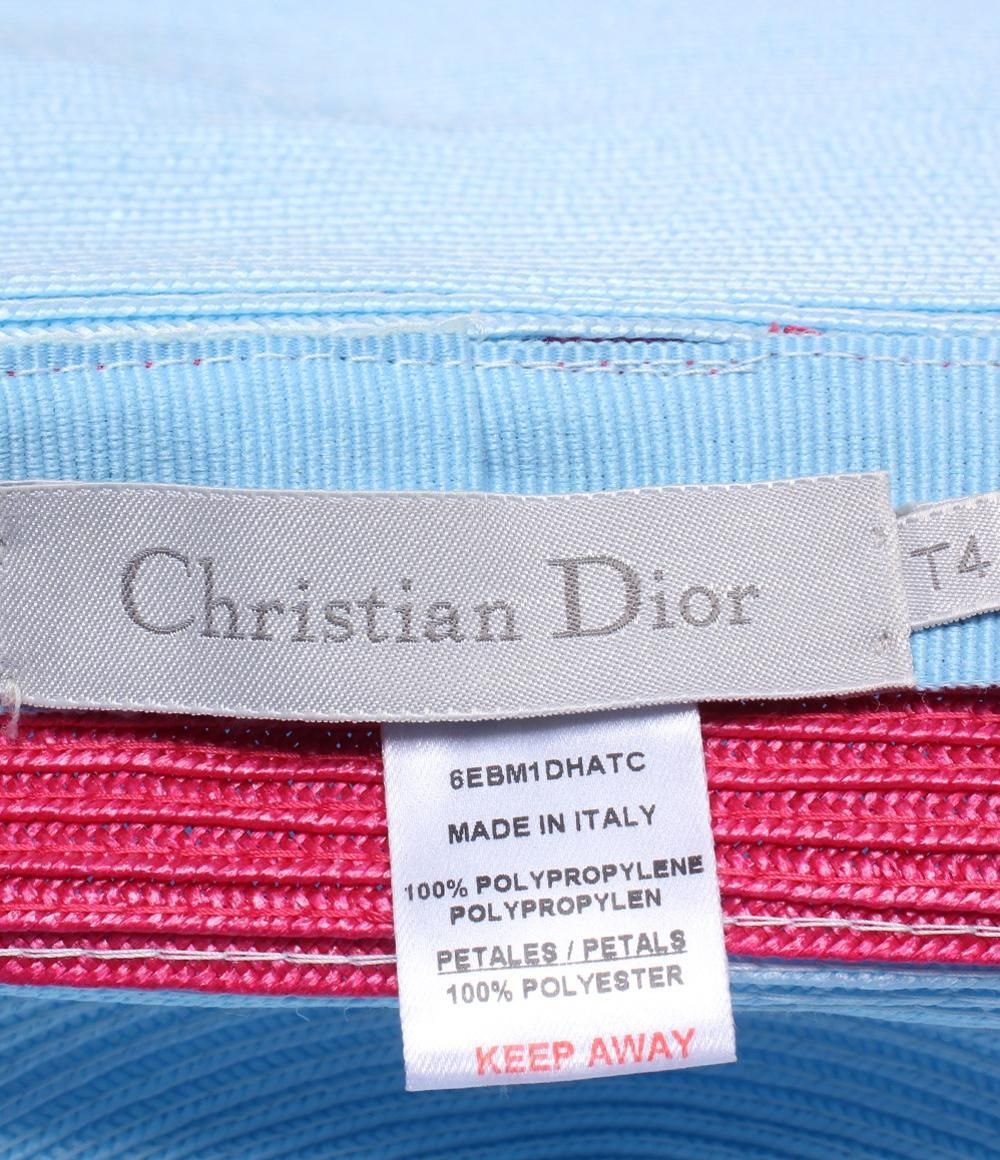 【激安通販】 クリスチャンディオール 麦わら帽子 花びら付き ストローハット キッズ SIZE T4 Christian Dior