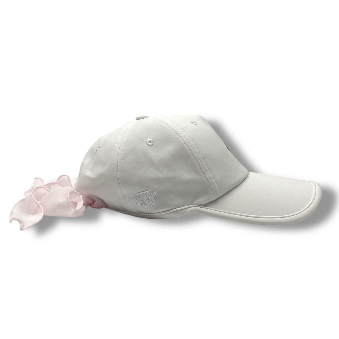 DESCENTE 【LUXE】キャップ　ホワイト　ゴルフ　リボン DESCENTE GOLF デサントゴルフ LUXEリボンキャップ ゴルフウェア