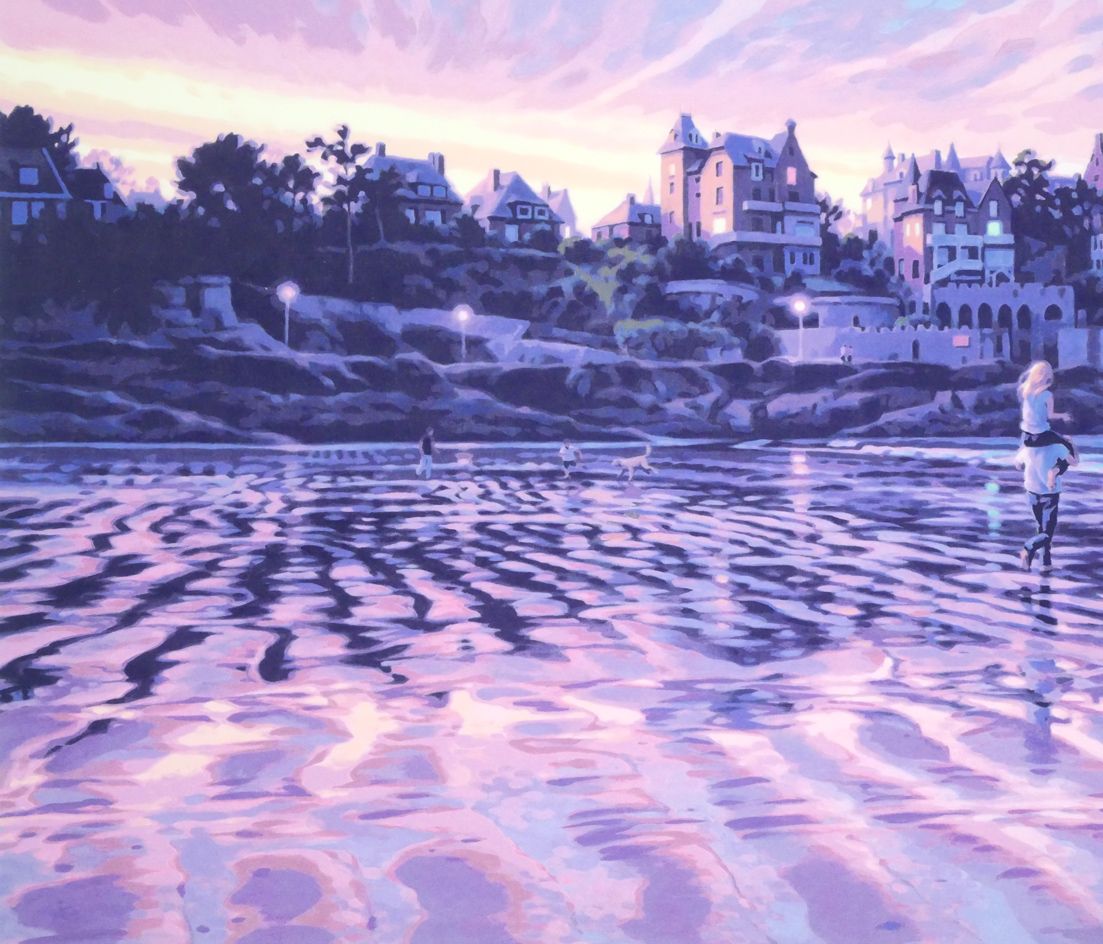 笹倉 鉄平「エクリューズ浜」シルクスクリーン版画 限定サイン入り 光