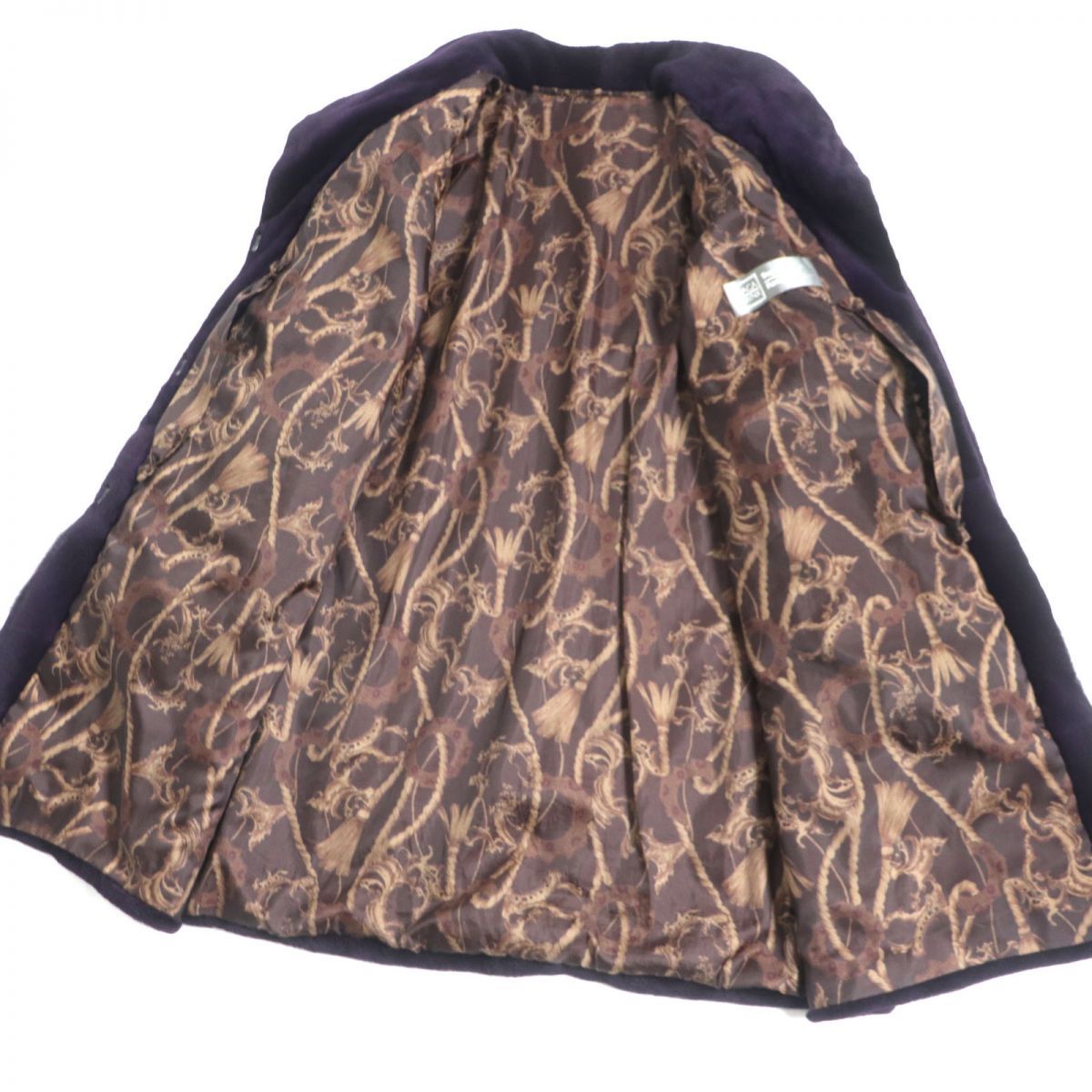 毛皮 ミンク SAGA MINK サガミンク パープル 裏地 総柄 Fサイズ