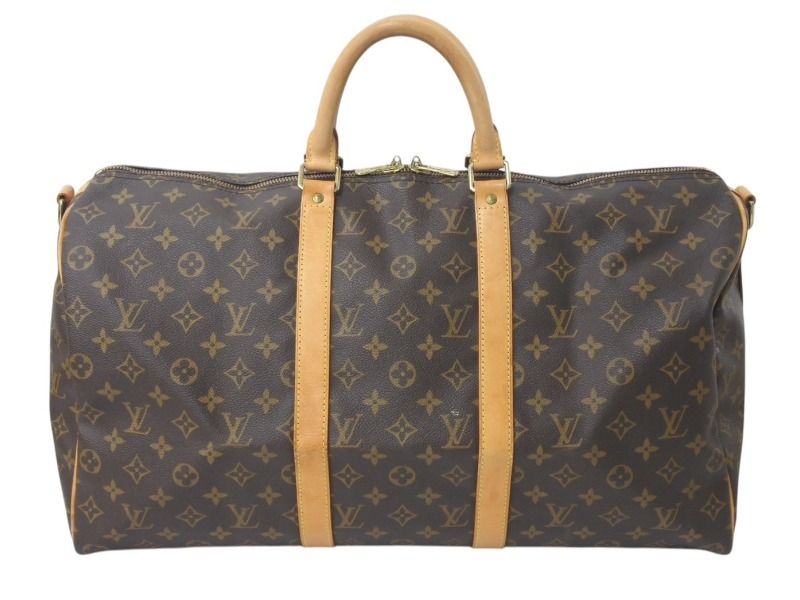 LOUIS VUITTON ルイヴィトン キーポル バンドリエール50 ボストンバッグ M41416 モノグラム PVC レザー ブラウン 美品 中古 4c072862