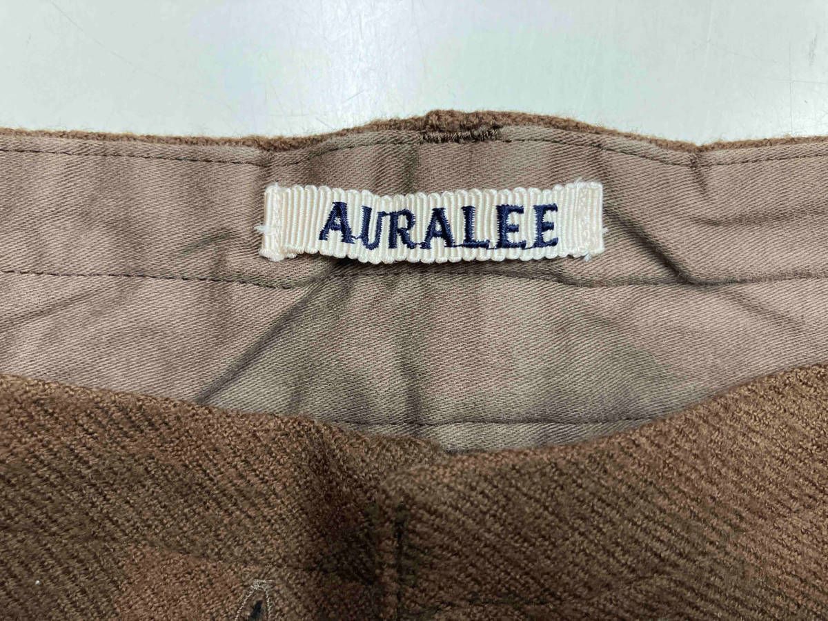 AURALEE / オーラリー ウールパンツ A7AP02SV SELVEDGE WOOL VIYELLA PANTS ブラウン 4(LL相当) 【ウエスト紐欠損】