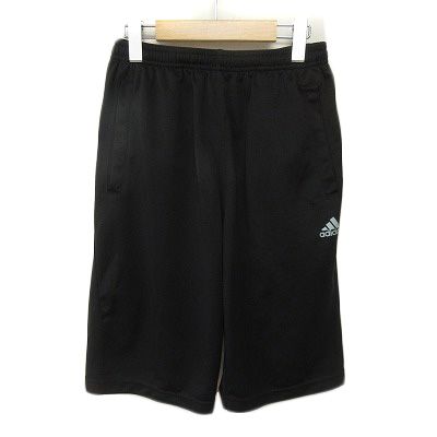 アディダス adidas ハーフパンツ クロップド ライン ジャージ LL 国内正規 黒 ブラック