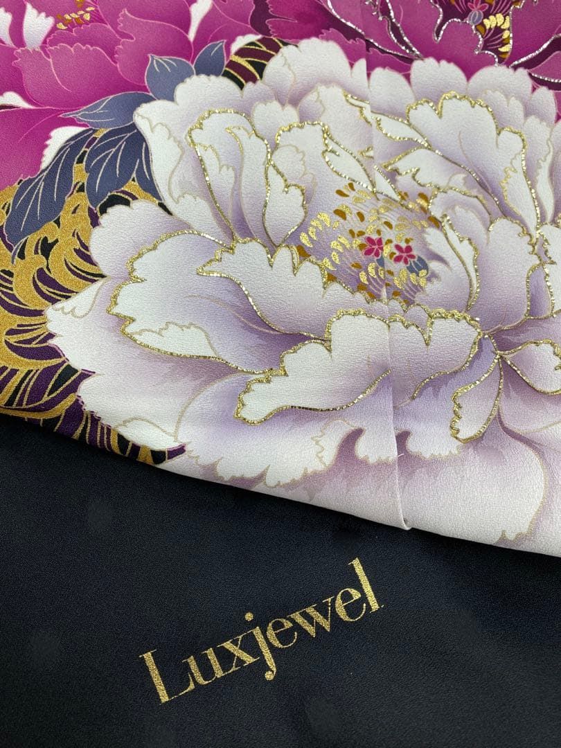 ブランド振袖 Luxjewel 仮絵羽 金彩 紋意匠 正絹 未仕立て品 八