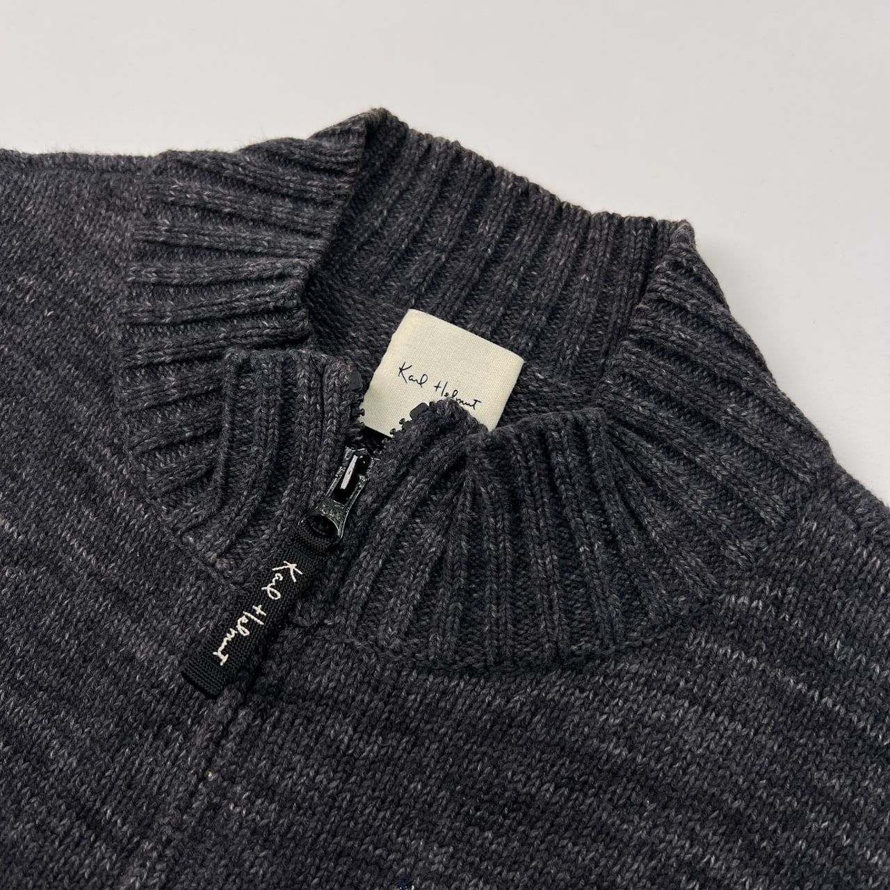 Karl Helmut カールヘルム K柄 ワッペン コットンニット ジャケット 