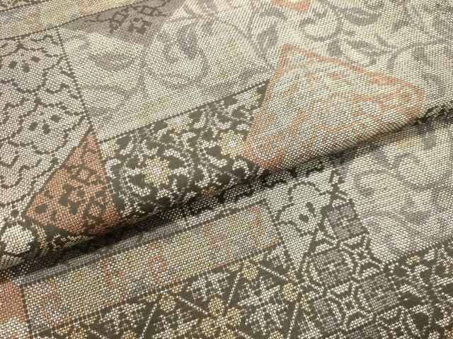 平和屋着物○本場大島紬 9マルキ 古代染色純泥染 洋花文