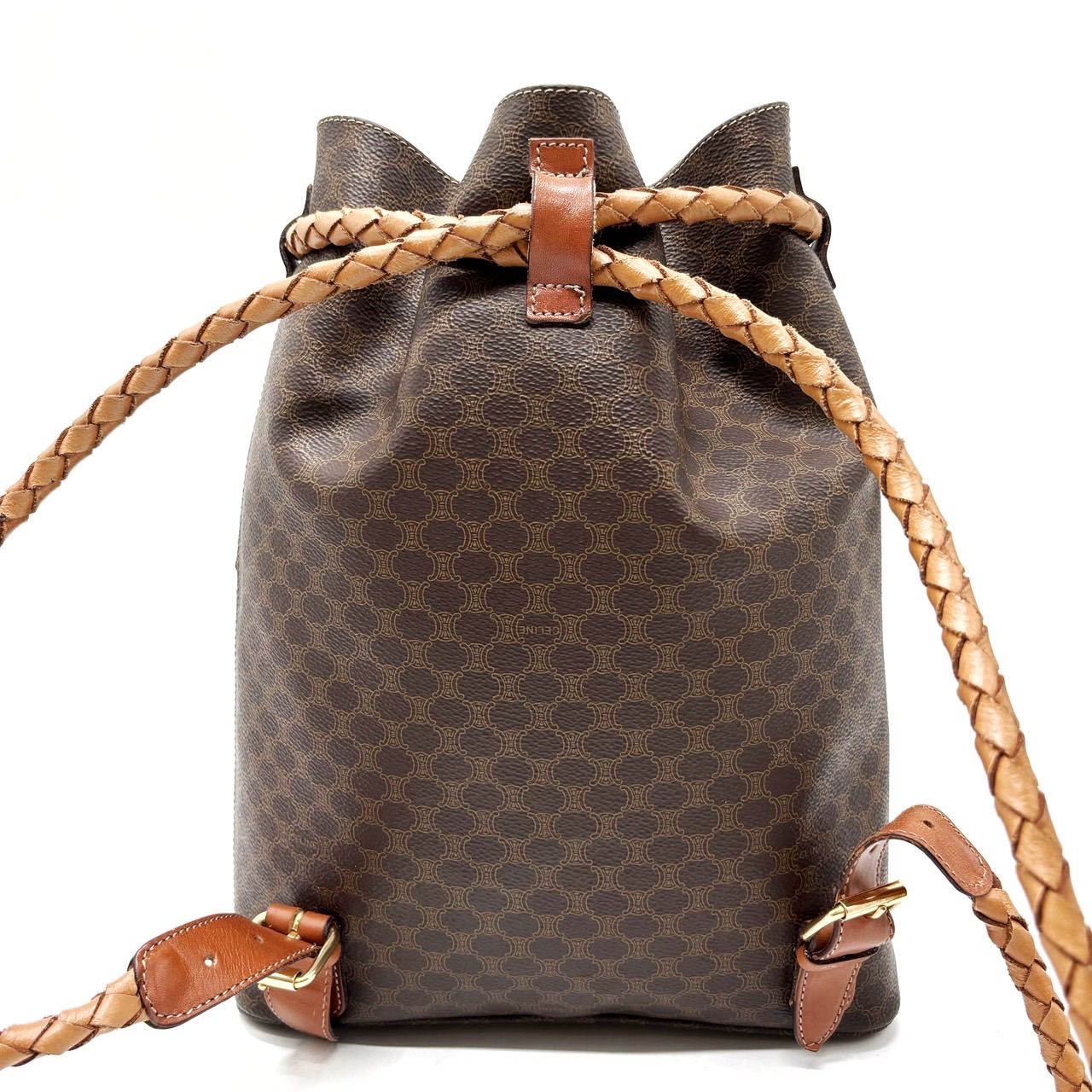 【美品】セリーヌ リュック トリオンフ マカダム ゴールド金具 レディース 茶 楽天市場】【バッグ】CELINE セリーヌ マカダム柄 バックパック