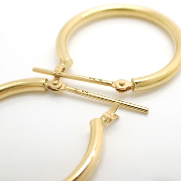 田中貴金属 K18 フープピアス 20mm イエローゴールド 美品 箱付